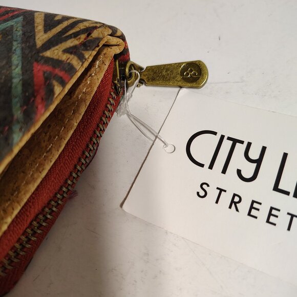 City Streetwear Los Angeles Mini Cork Wallet Retro Geometric Design Eco Friendly - Picture 7 of 11